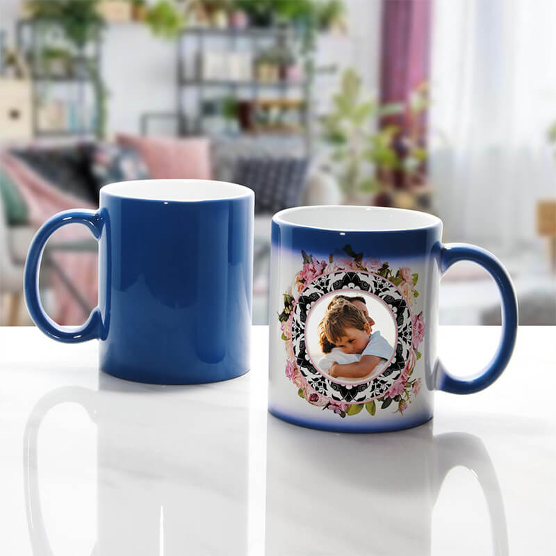 Cană termosensibilă albastră