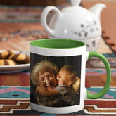 Cană cu interiorul și toarta verde