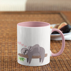 Cană cu interiorul și toarta roz