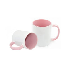 Cană cu interiorul și toarta roz
