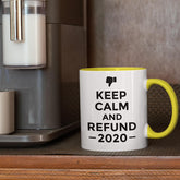 Cană cu interiorul și toarta galbenă