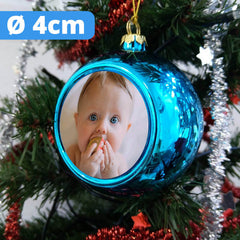 Glob de brad  4 cm albastru