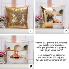Perna pătrată cu paiete aurii