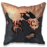 Perna pătrată cu paiete negru-cupru