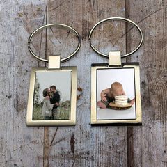 Breloc din metal cu 2 fețe - dreptunghiular