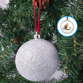 Glob de brad cu glitter argintiu