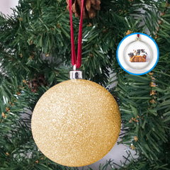 Glob de brad cu glitter auriu