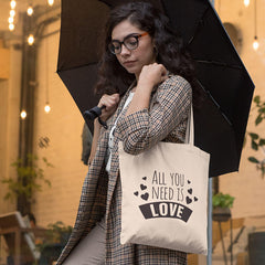 Sacoșă din textile cu mâner alb