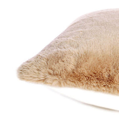 Pernă pătrată cu blană bej