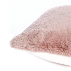 Pernă pătrată cu blană roz