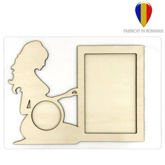Ramă foto colaj personalizată din lemn pentru gravidă