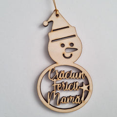 Ornament din lemn om de zapada