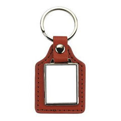 Breloc piele cu pandantiv metalic sublimabil - dreptunghi