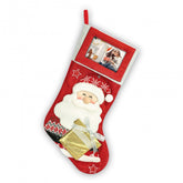 Cizmuliță de Crăciun personalizată cu poză - Roşie