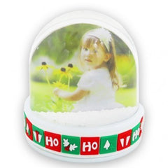 Glob LED cu zăpadă personalizat cu 2 poze – HO HO HO