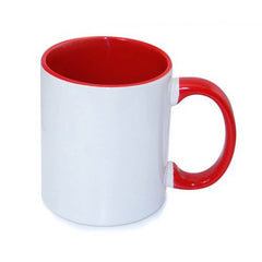 Cană cu interiorul și toarta roșie