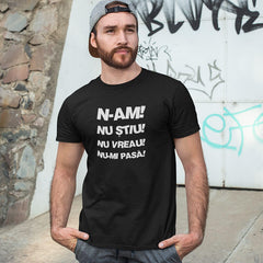 Tricou negru din bumbac - personalizat (o parte)