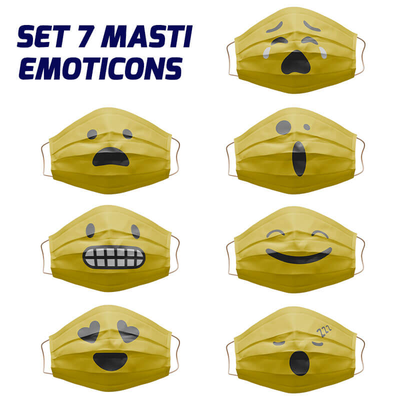 Set 7 măști - Emoticons