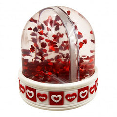 Glob LED cu inimioare personalizat cu 2 poze  Love alb