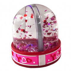 Glob LED cu inimioare personalizat cu 2 poze  Love roz