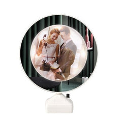Oglinda magica LED in forma rotunda personalizata cu poza