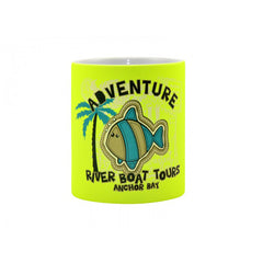 Cană neon galbenă personalizată