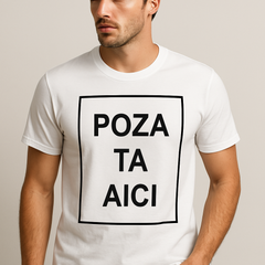 Tricou alb din bumbac - personalizat (o parte)