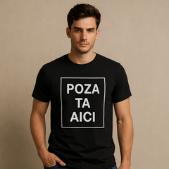 Tricou negru din bumbac - personalizat (o parte)