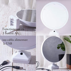 Oglindă magică LED personalizată cu fotografie – cadou aniversare, iubit/iubită